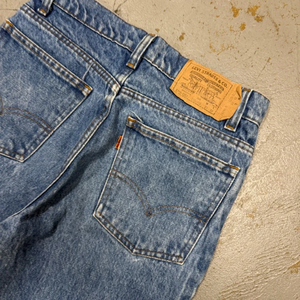 Vintage Levi's 718 Student Orange Tab Jeans Blue Made in USA Women's 27 x 28 - Picture 4 of 6
